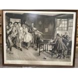 A framed print signed by Downing. Size approx 85x6