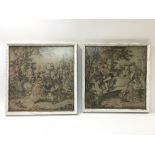 Two framed and glazed French needle point tapestri