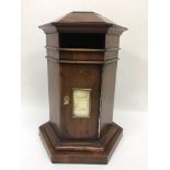 An Edwardian postbox of hexagonal form, approx height 37cm. Supplied with key.