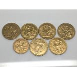 A collection of Gold Sovereigns comprising 3x1911, 1912,1913,1928 and a half Sovereign 1910. (7)