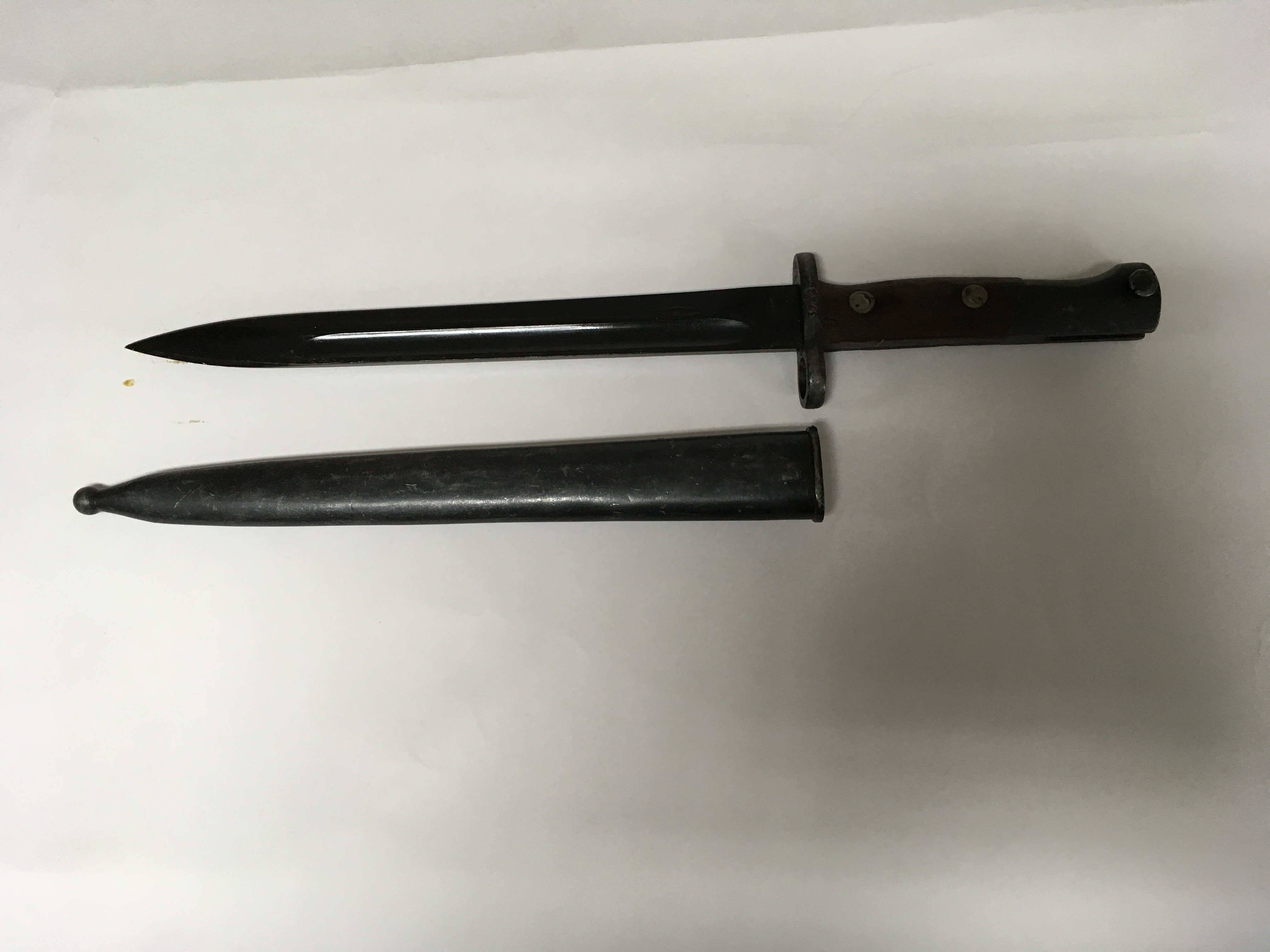 A WW2 possibly Polish made Mauser bayonet for the Kar 98k rifle, stamped "37625" to the hilt.