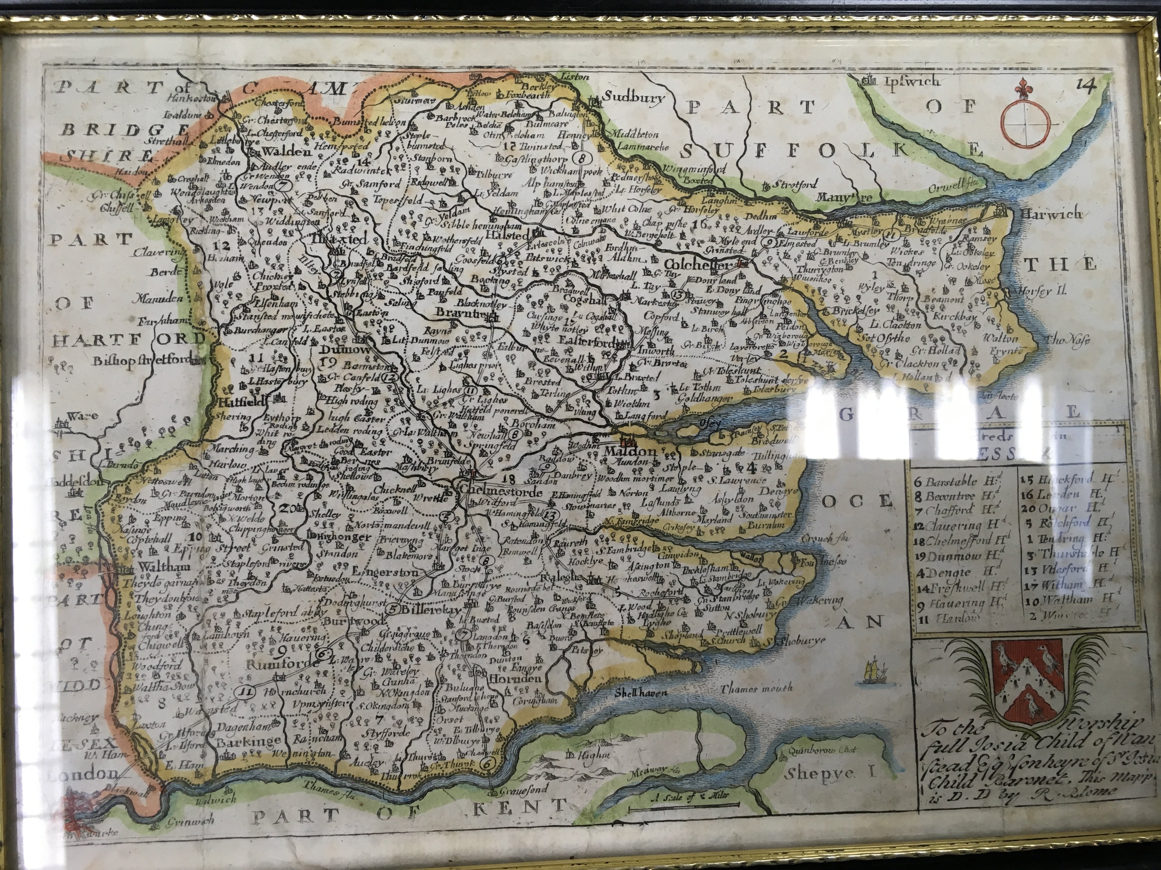 A 1741 Essex map, an Essex & Chelmsford arms of Maldon map, a numbered grid 18th Century map and one - Bild 4 aus 4