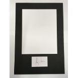 An autograph of Roger Moore on white card subsequently mounted on card and ready for framing. Size