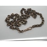 A chain with decorative open circular links unmarked. 43g approximately.