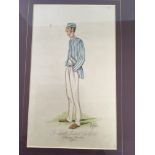A collection of 10 walnut framed John Astor Cricket