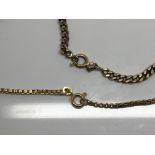 A 9ct Gold box link bracelet, and a 9ct gold bracelet (2)