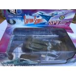 A boxed Captain Scarlett die cast Spectrum Pursuit Vehicle by Product Enterprise.