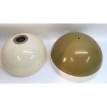Two 1970's graduating, plastic dome shaped ceiling lamp shades.Approximately 32 and 44cm diameter