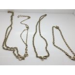A collection of 9ct gold chains,(4) 24g approximately.