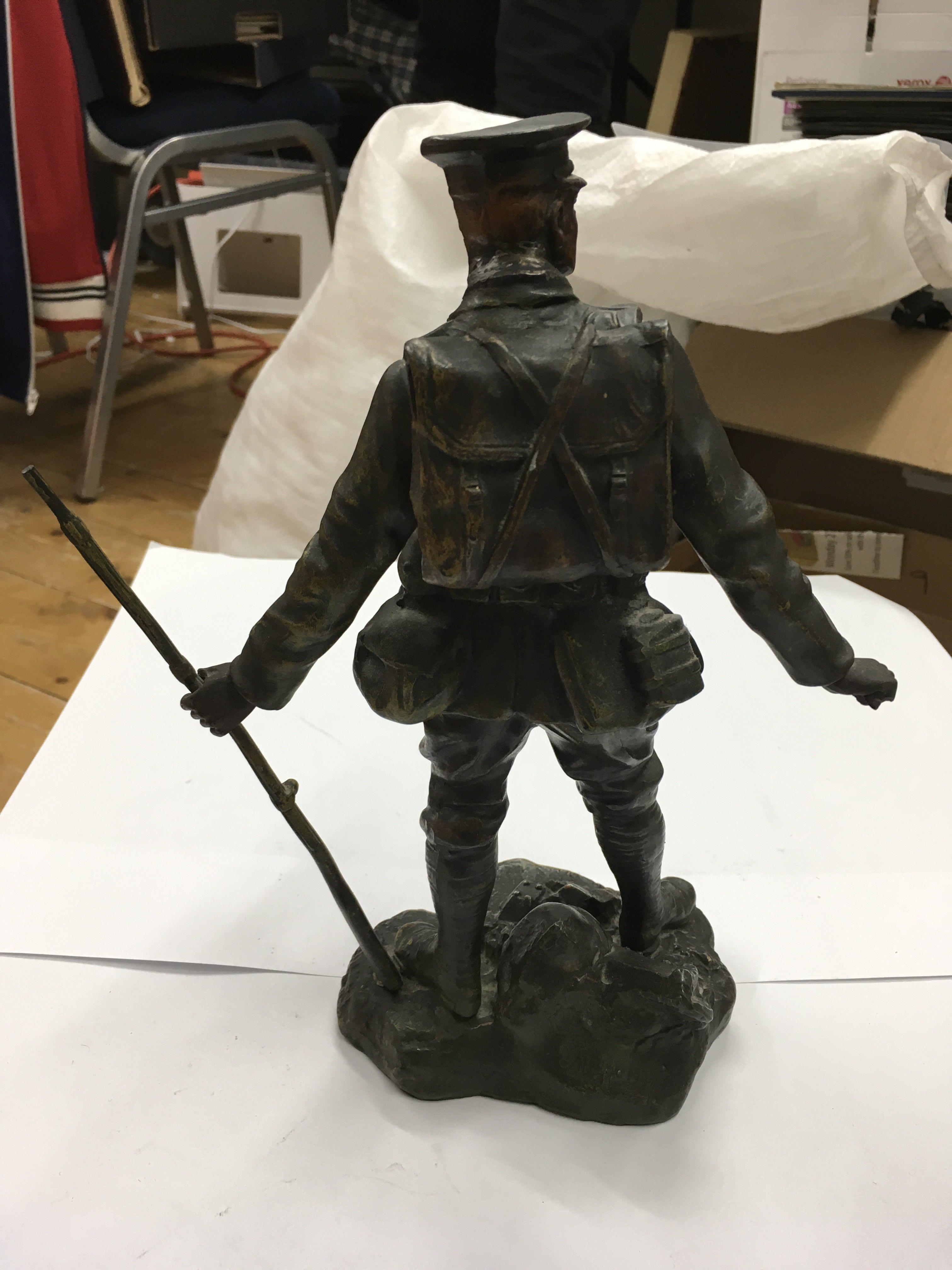 A shelter figure of a First World War soldier. Height approx 27cm. - Image 2 of 2