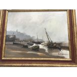 A gilt framed oil on canvas by Vic Ellis, approx 5