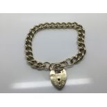A 9ct Gold open chain link bracelet with attached