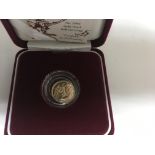 A 1999 gold proof half sovereign in a fitted box t