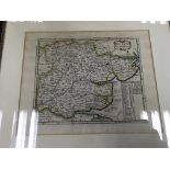 Two framed maps of Essex, one by Rob Morden and another by Ric Blome which is 17th Century.