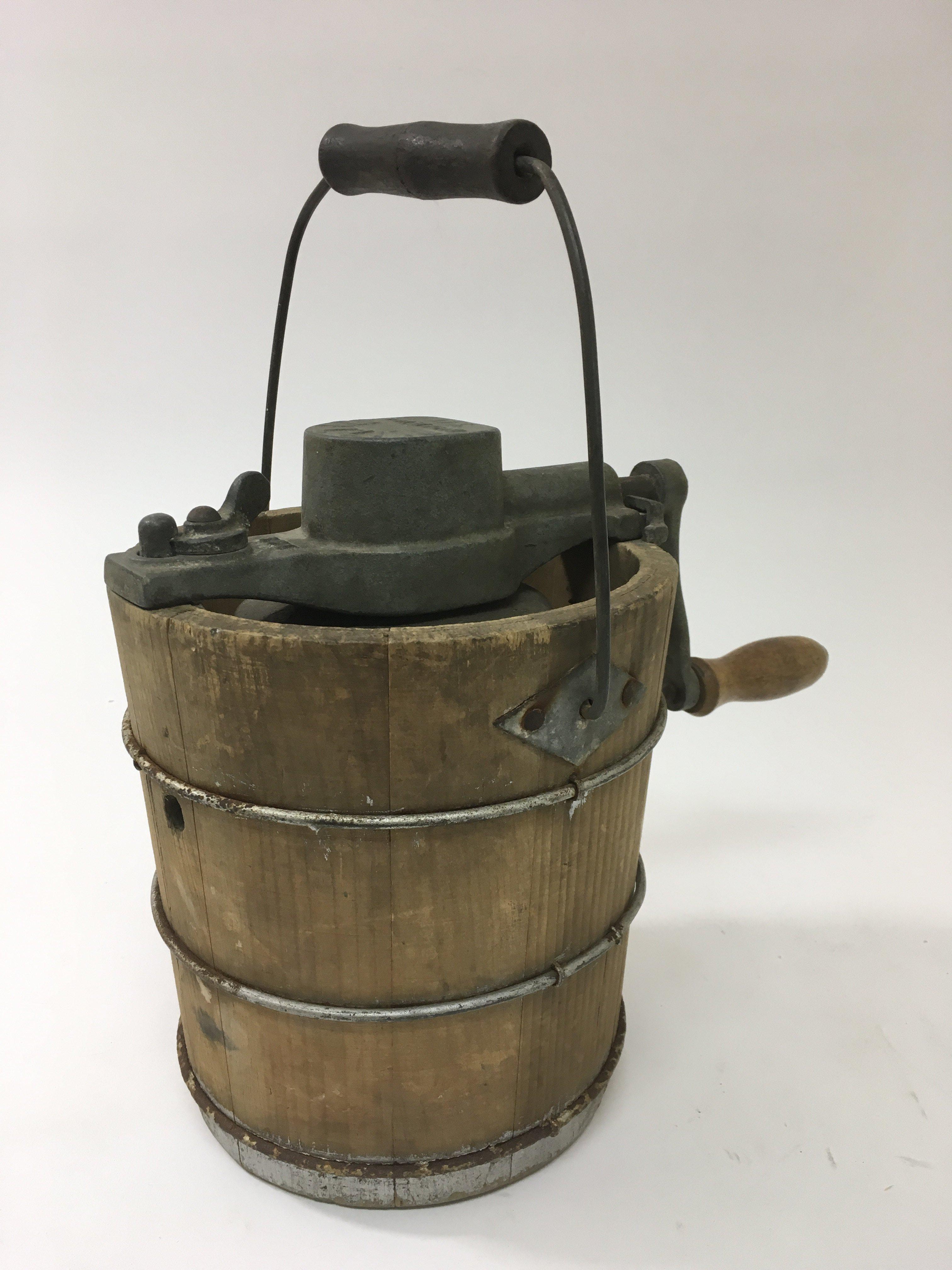 An antique Blizzard ice cream maker, made in the USA.