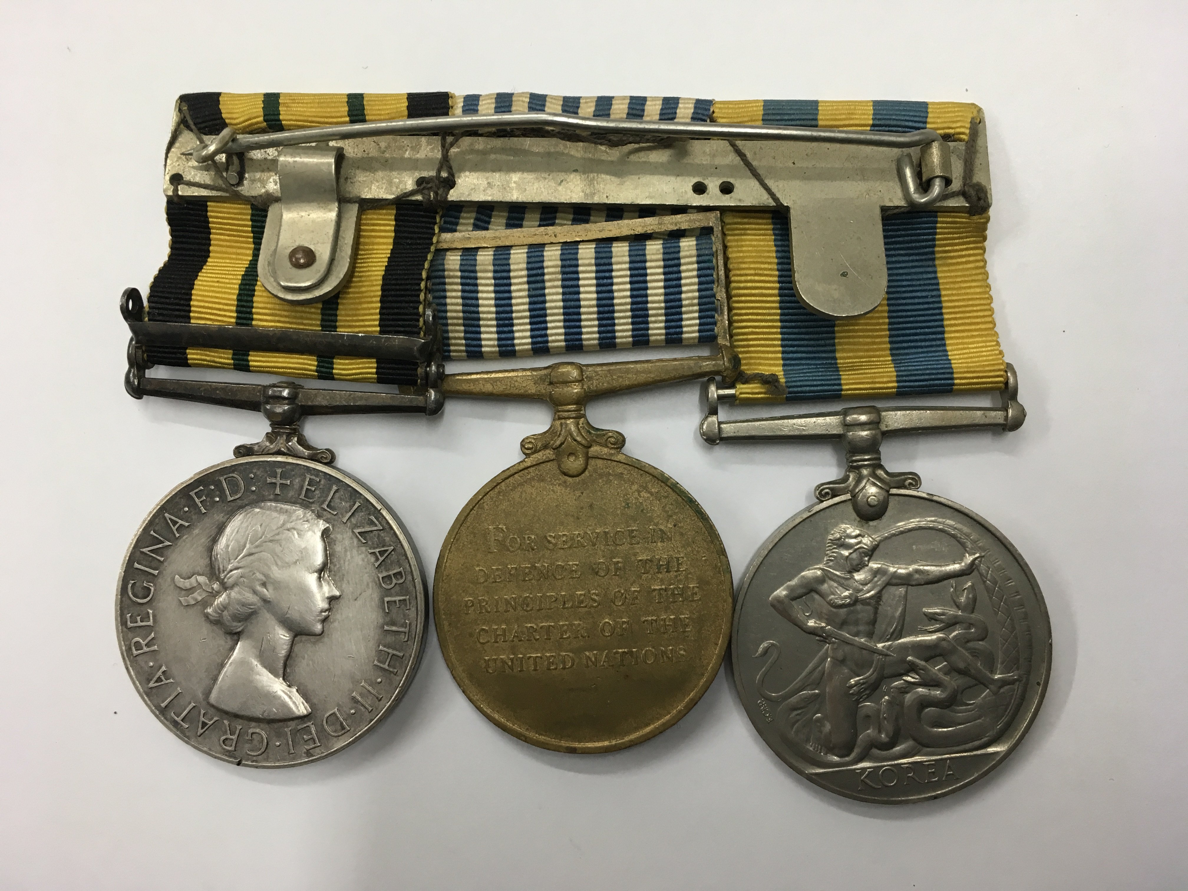 Three medals awarded to Pte. K. Horton for Korea & Africa. - Image 2 of 3