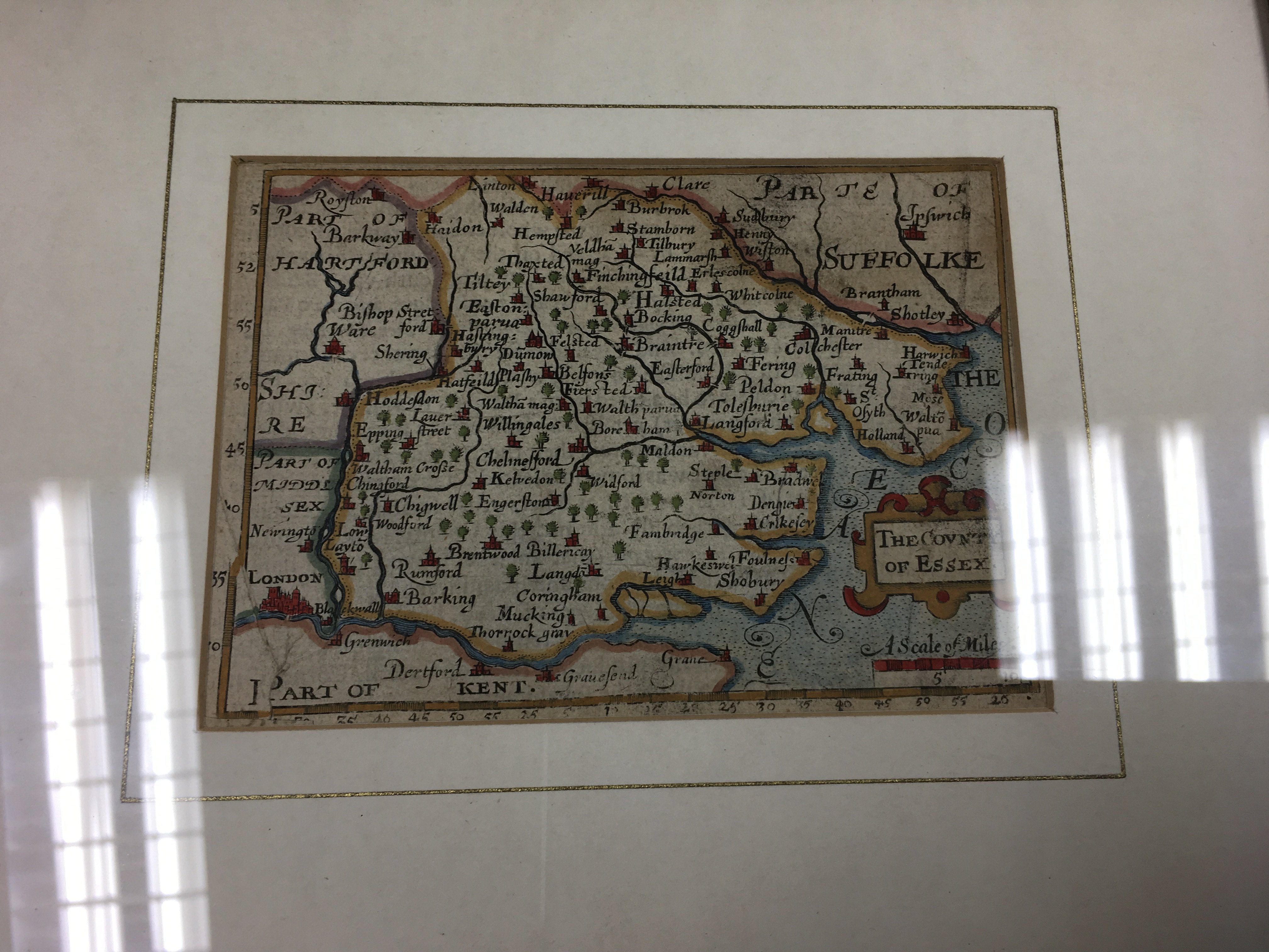 A small framed map of Cambridge & Suffolk, including four other framed 18th & 19th Century maps - Bild 3 aus 5