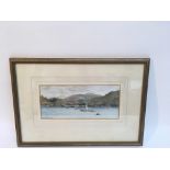 An original John Varley Junior ( 1850-1933), watercolour painting depicting boats on a lake,