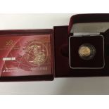 A 2003 gold proof half sovereign in a fitted box w