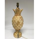 A 1930's stylised alabaster pineapple table lamp. Height approx 49cm