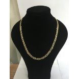 A gold link necklace stamped 18ct (unchecked and untested for gold grade). Approx weight 38g