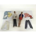 Two 1961 Ken, boyfriend of Barbie, dolls in original clothing. Comprising a blonde hair version with