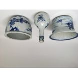 Two Chinese blue and white jardinieres painted wit