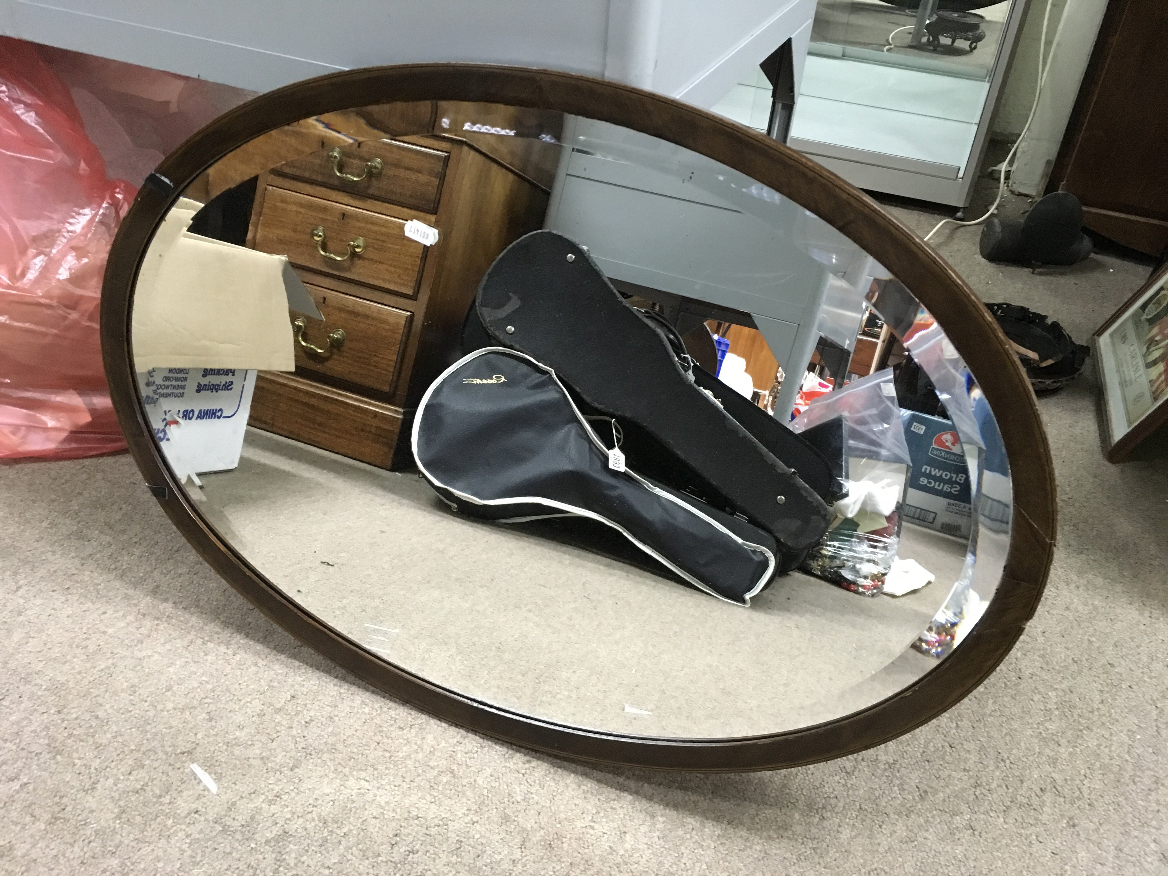 A brass mounted Edwardian coal box with a mirror. - Image 2 of 2