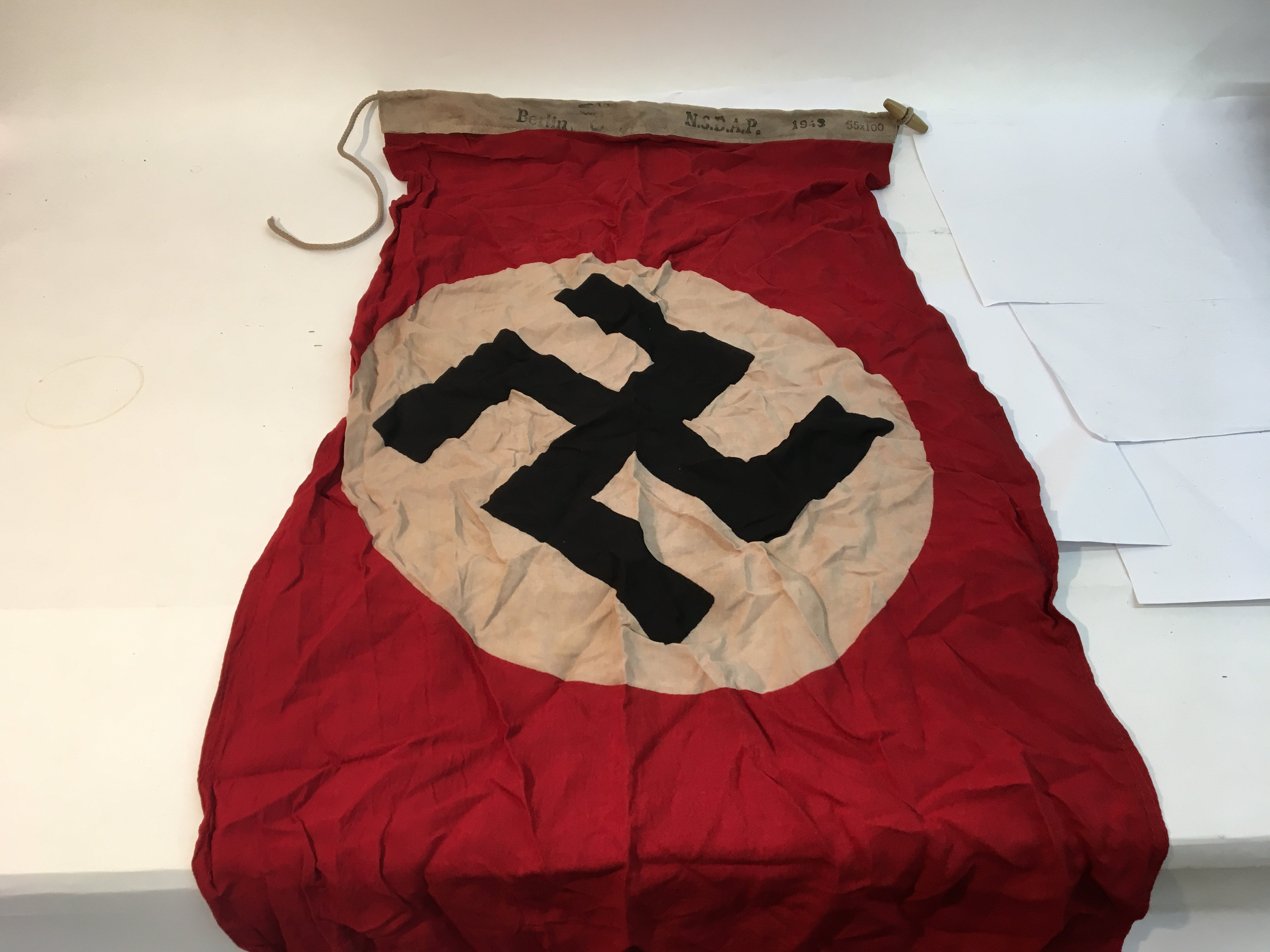 A German WW2 nazi party flag marked Berlin 1943