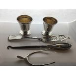 Various silver items comprising of two cups (5.5 c