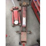 A Sealey 1500kg Viking hydraulic jack together wit