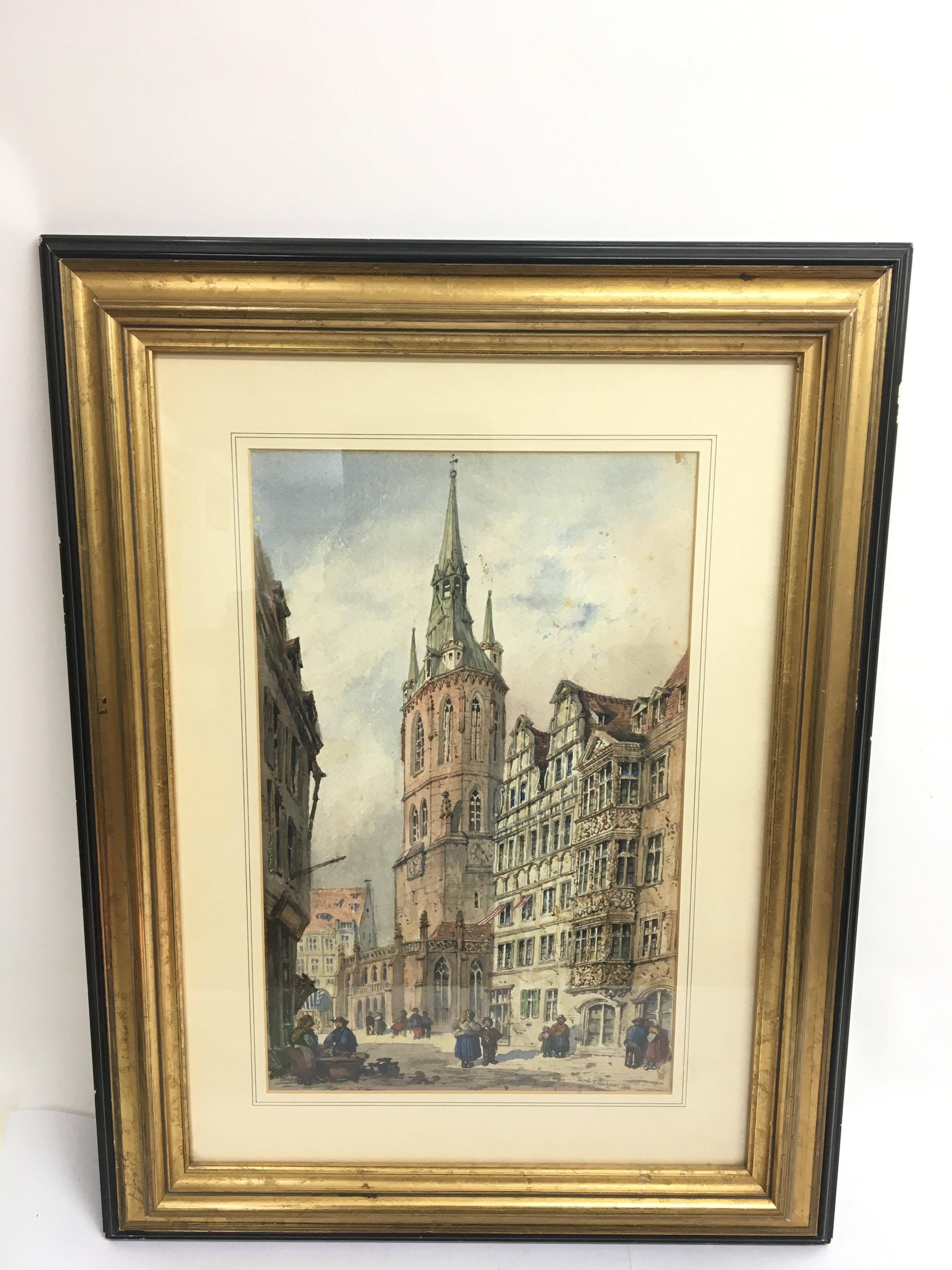 An original 19th century framed watercolour by Sam