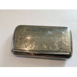 A Victorian silver snuff box the hinged lid with p