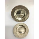 Two silver pin dishes bearing inscription for Addi