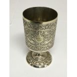 A white metal German beaker, approx height 9.5cm.