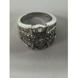 A 14 ct white gold cluster ring 3 ct approx size q