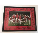 A signed and framed Arsenal team photo from 2015 w