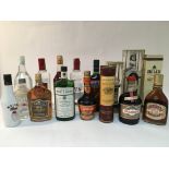 A collection of bottles of alcohol including Bell'