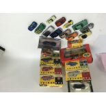 A collection of model vehicles including boxed Van