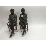 A pair of 1920s plaster figures anti slavery intre