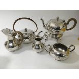 A silver plated 5 piece tea set consisting of a te