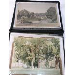 A folio containing twenty one watercolours and one