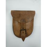 A genuine German World War II leather dispatch pou