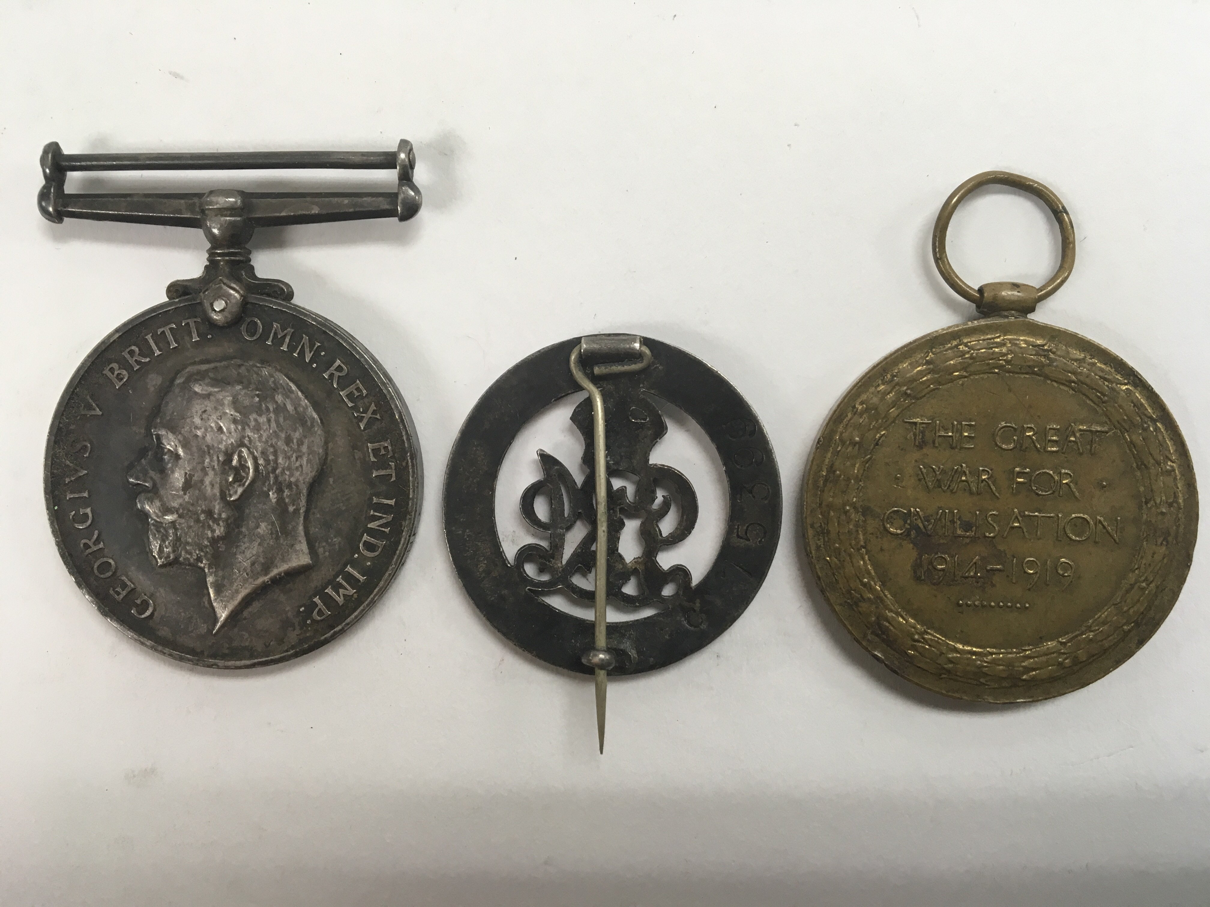 A pair of World War I medals (service and peace) w - Bild 2 aus 3