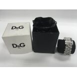 A boxed D&G watch.