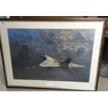 A large framed print ‘Vulcan Scramble 50 Squadron’