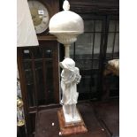 A late Victorian or Edwardian marble and alabaster