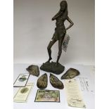 A bronzed fairy sculpture by Enchanted titled 'Sha
