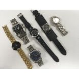 A collection of six watches including Rotary & Sec