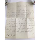 An interesting 1828 letter signed by Wellington wh